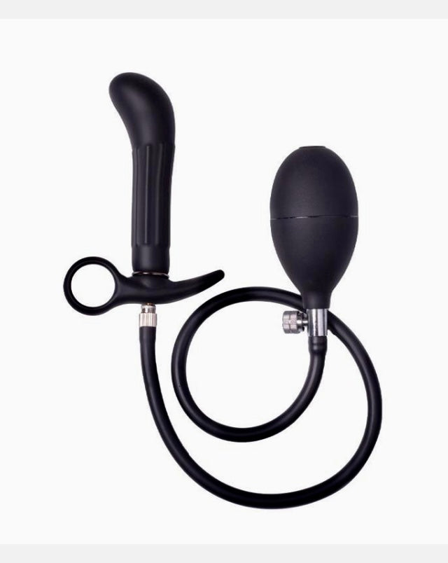 PLUG ANAL INFLABLE CON BOMBA NEGRO