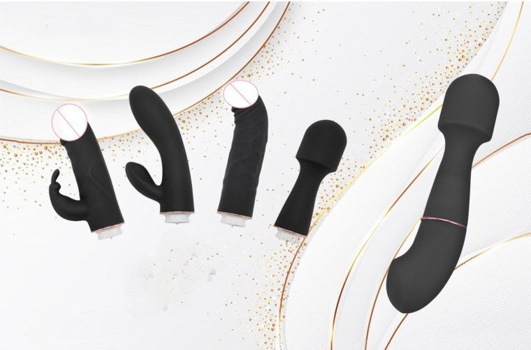 Vibrador con dildos intercambiables