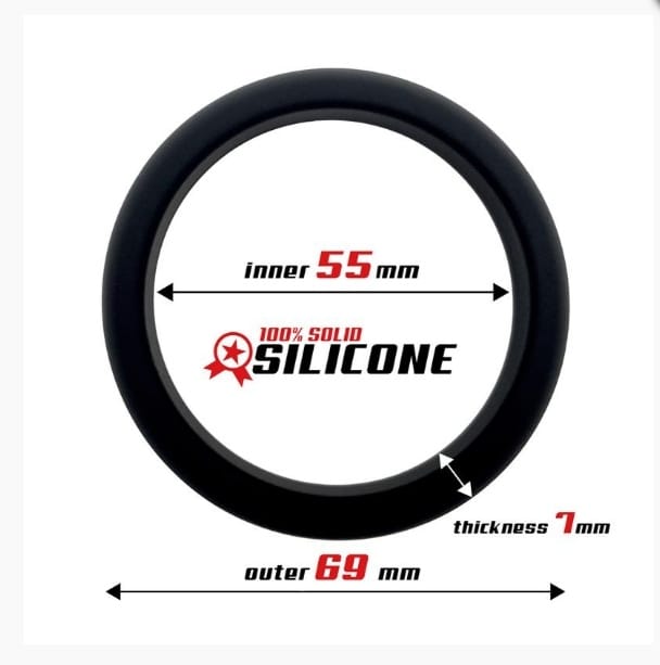 ANILLO PARA EL PENE SILICONA SÓLIDA 5.5 CM NEGRO