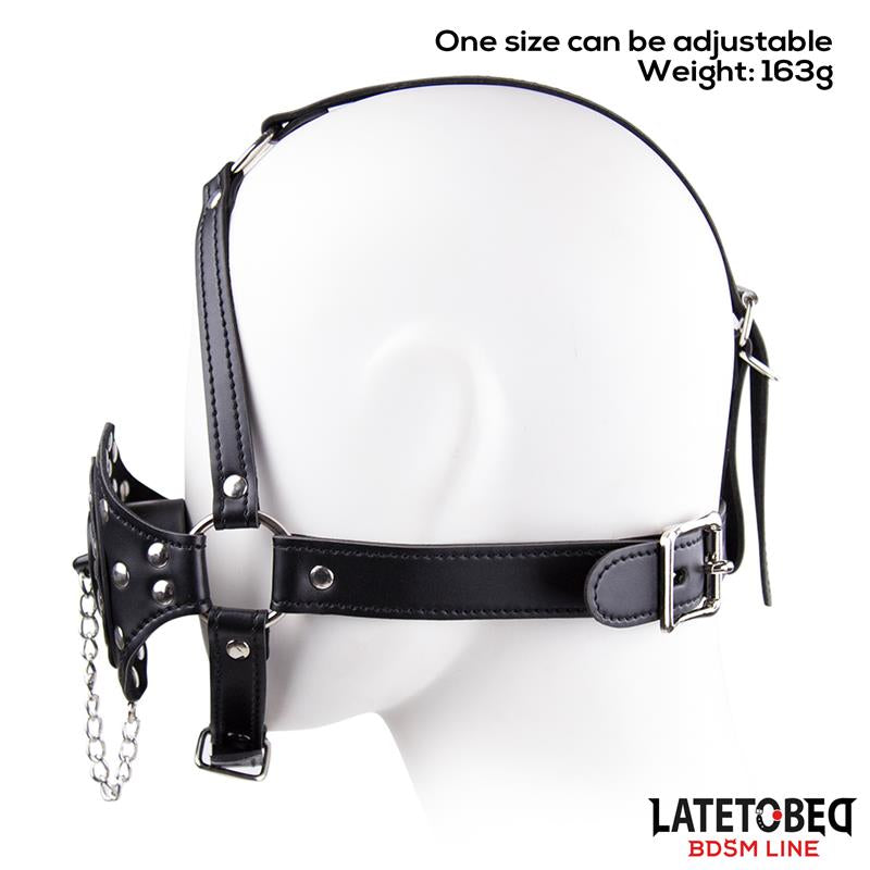 ARNÉS FACIAL BDSM CON ACCESORIO DESMONTABLE TOILET LID AJUSTABLE