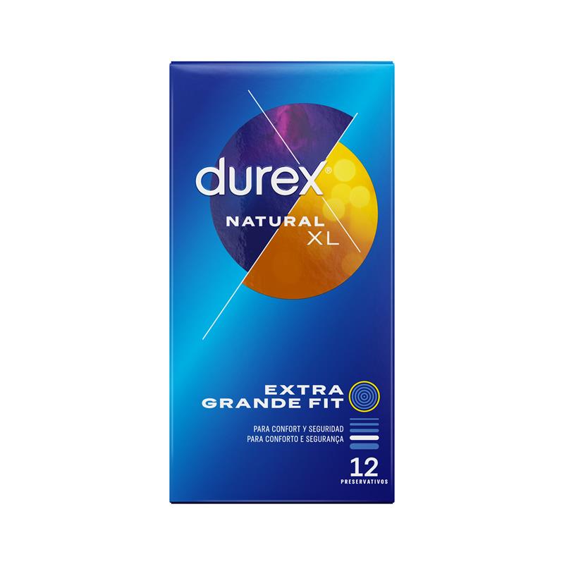 DUREX PRESERVATIVOS NATURAL XL 12 UNIDADES