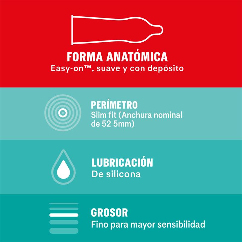 DUREX PRESERVATIVOS SENSITIVO SLIM FIT 10 UNIDADES