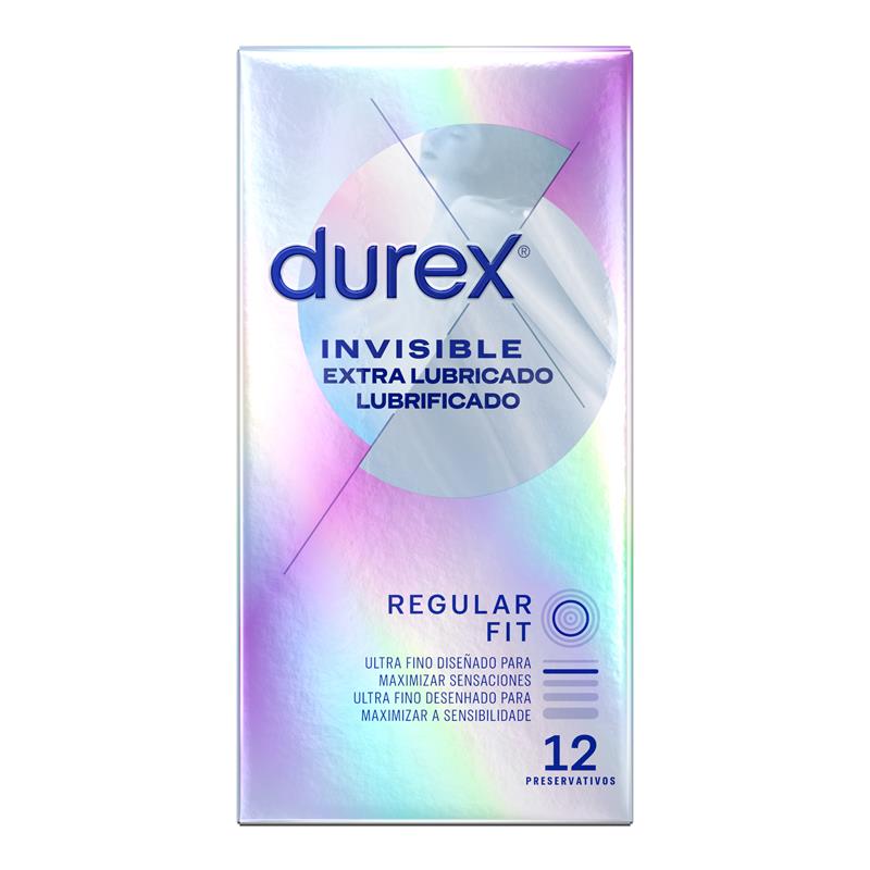 DUREX PRESERVATIVOS INVISIBLE EXTRA LUBRICACIÓN 12UD