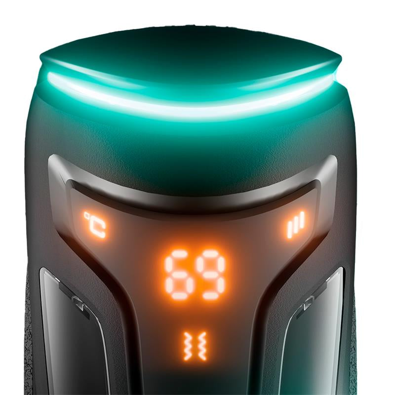 MASTURBADOR MASCULINO CON THRUSTING, VIBRACIÓN Y CALOR