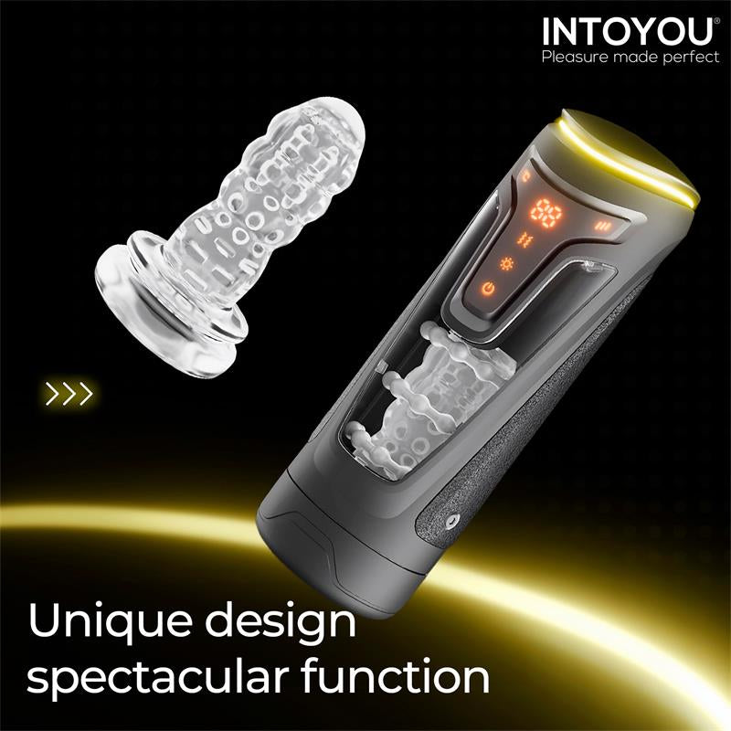 MASTURBADOR MASCULINO CON THRUSTING, VIBRACIÓN Y CALOR