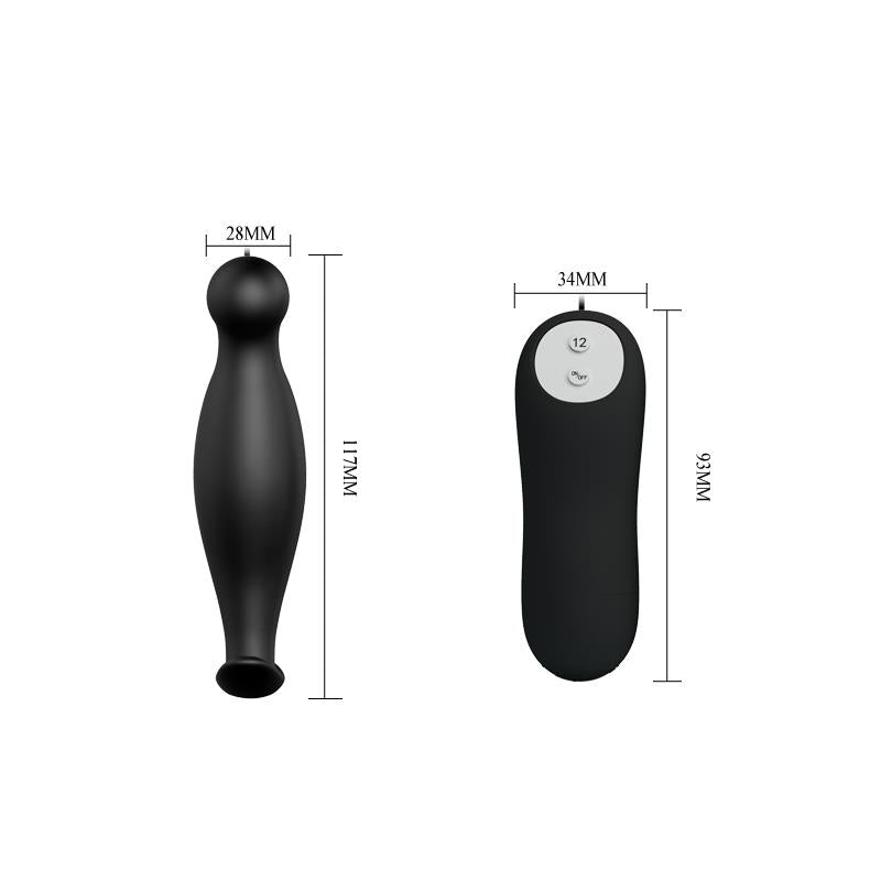 PLUG ANAL CON 12 PATRONES DE VIBRACIÓN