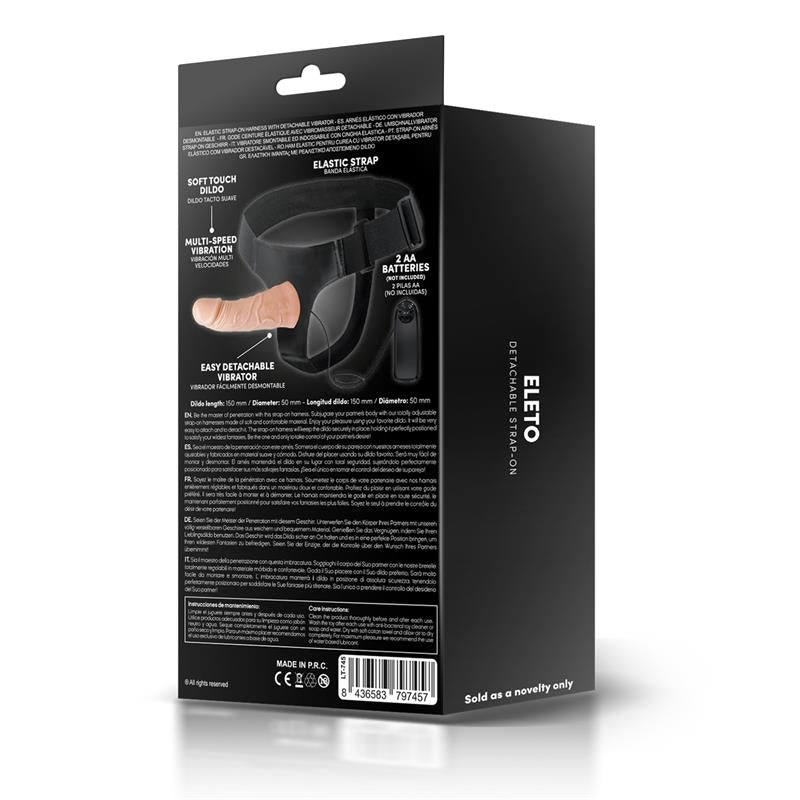 HARNESS COLLECTION LATETOBED ELETO ARNÉS CON DILDO HUECO DESMONTABLE, VIBRACIÓN Y CONTROL REMOTO
