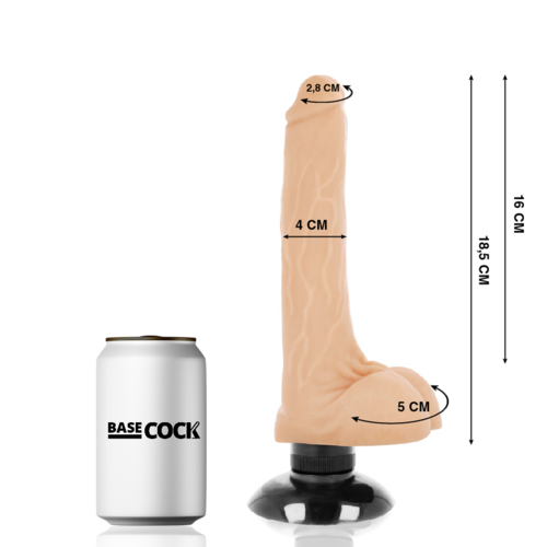 VIBRADOR REALISTICO 2-1 NATURAL 18.5 CM -O- 4 CM
