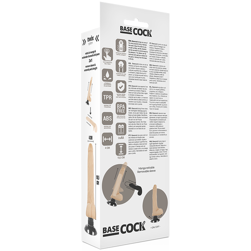 VIBRADOR REALISTICO 2-1 NATURAL 18.5 CM -O- 4 CM