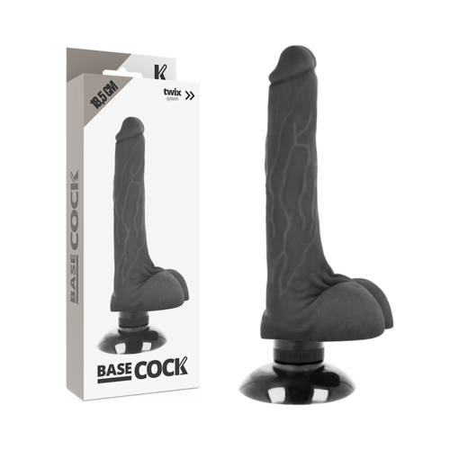 VIBRADOR REALISTICO 2-1 NEGRO 18.5 CM -O- 4 CM