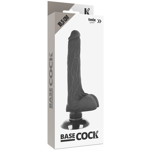 VIBRADOR REALISTICO 2-1 NEGRO 18.5 CM -O- 4 CM