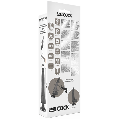 VIBRADOR REALISTICO 2-1 NEGRO 18.5 CM -O- 4 CM