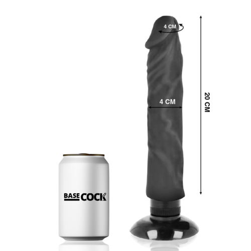 VIBRADOR REALISTICO 2-1 NATURAL NEGRO 20 CM -O- 4 CM