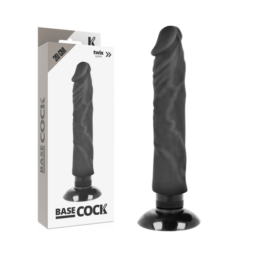 VIBRADOR REALISTICO 2-1 NATURAL NEGRO 20 CM -O- 4 CM