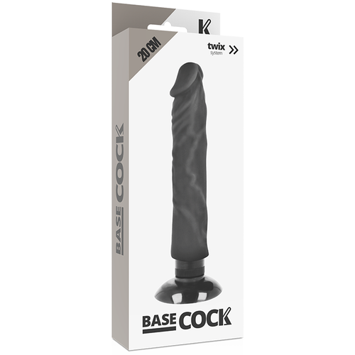 VIBRADOR REALISTICO 2-1 NATURAL NEGRO 20 CM -O- 4 CM