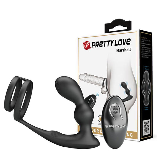 PLUG ANAL CON VIBRACIÓN Y ANILLO PARA EL PENE Y TESTÍCULOS
