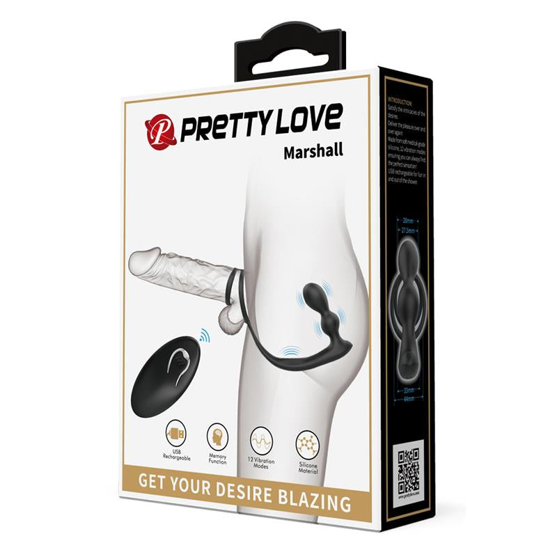 PLUG ANAL CON VIBRACIÓN Y ANILLO PARA EL PENE Y TESTÍCULOS