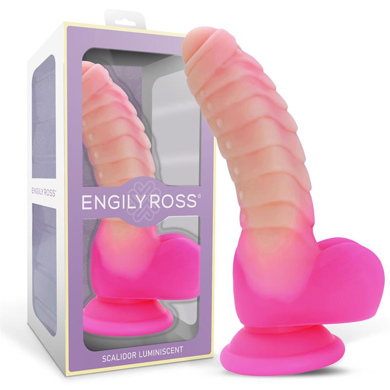 SCALIDOR DILDO UNICORN BRILLA EN LA OSCURIDAD SILICONA LÍQUIDA 18 CM