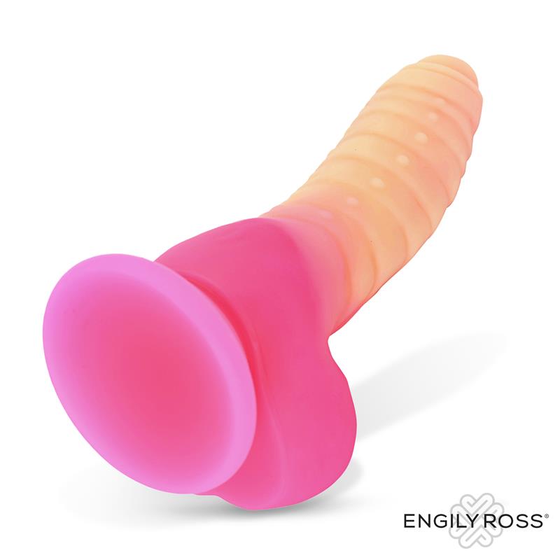 SCALIDOR DILDO UNICORN BRILLA EN LA OSCURIDAD SILICONA LÍQUIDA 18 CM
