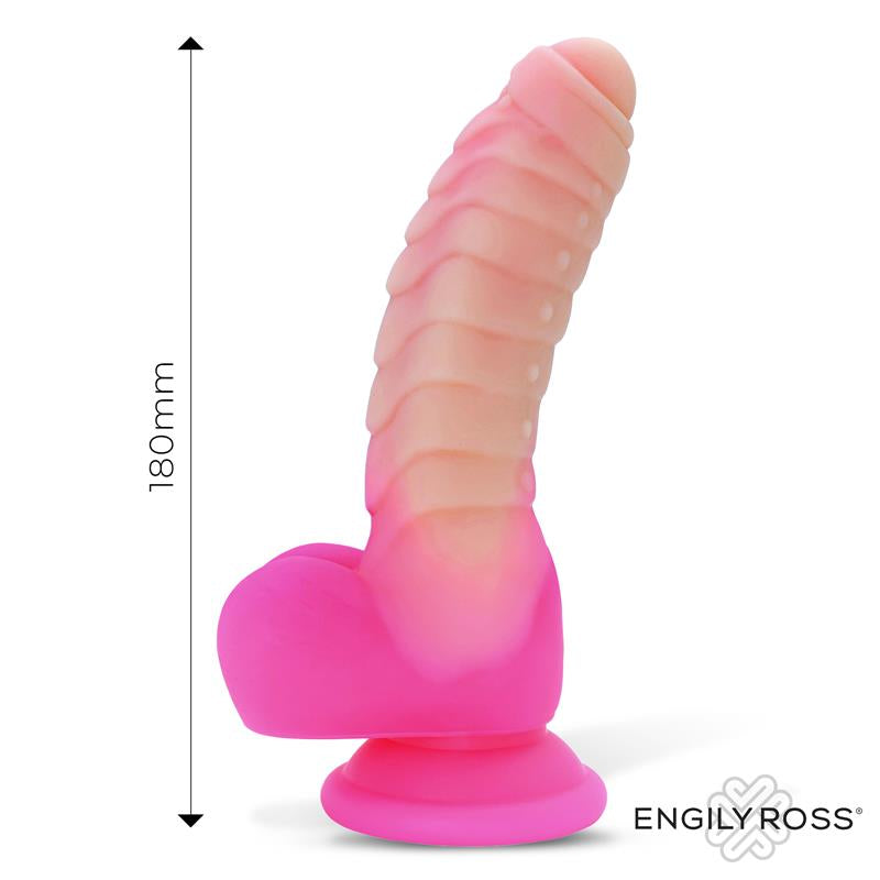 SCALIDOR DILDO UNICORN BRILLA EN LA OSCURIDAD SILICONA LÍQUIDA 18 CM