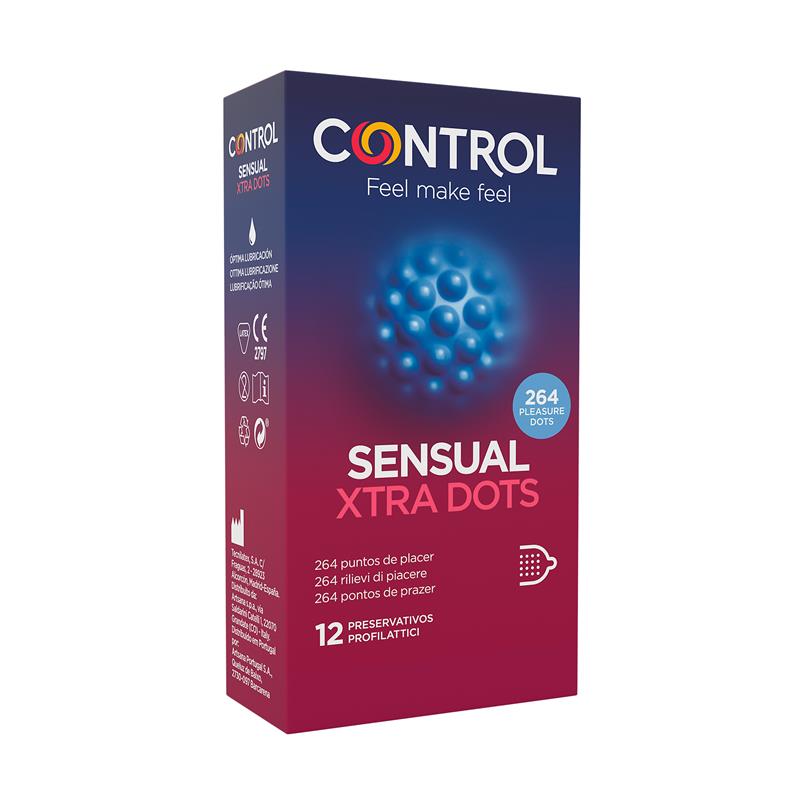 CONTROL SENSUAL XTRA DOTS - PUNTEADOS 12 UDS