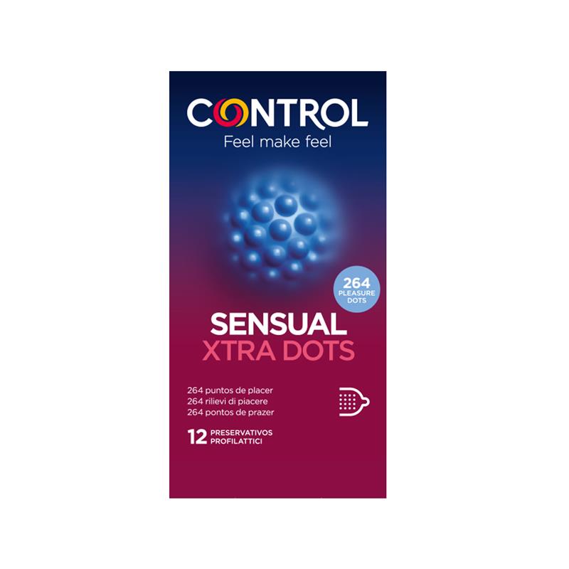 CONTROL SENSUAL XTRA DOTS - PUNTEADOS 12 UDS