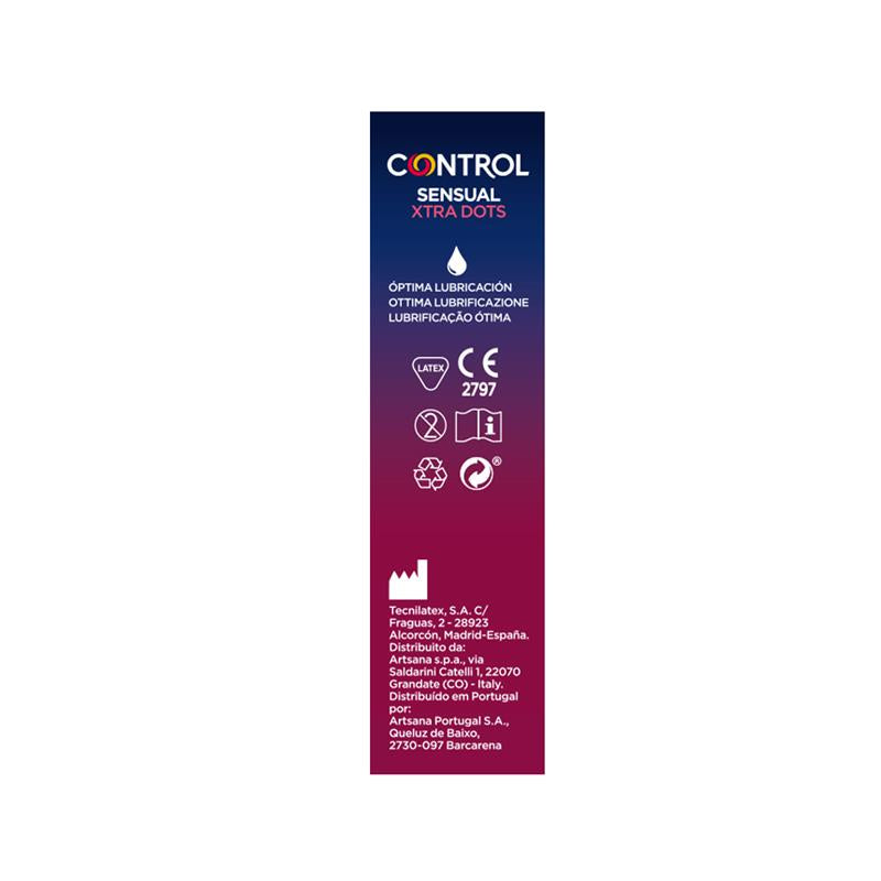 CONTROL SENSUAL XTRA DOTS - PUNTEADOS 12 UDS