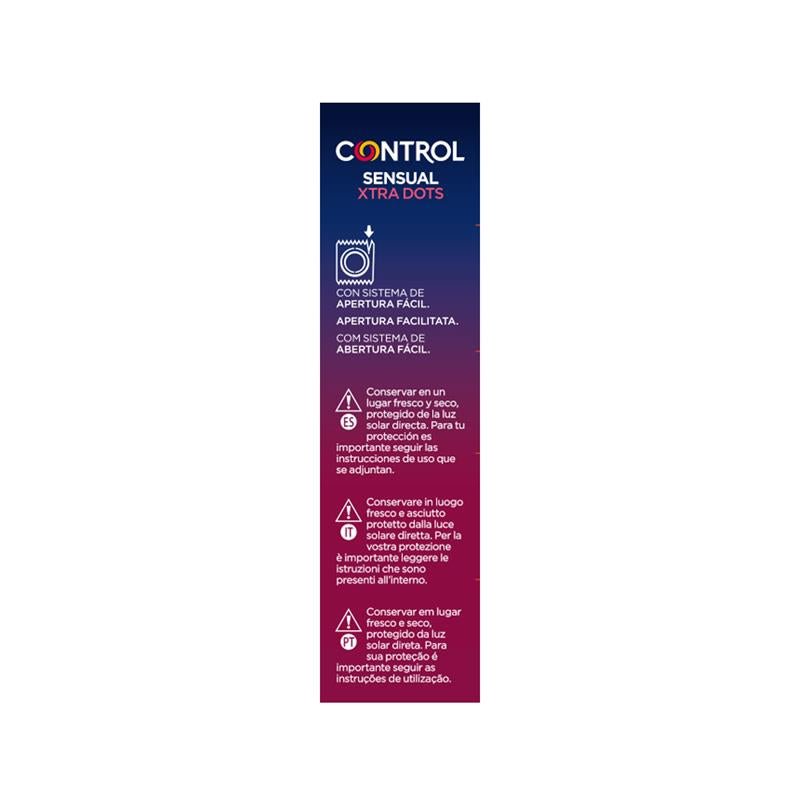 CONTROL SENSUAL XTRA DOTS - PUNTEADOS 12 UDS