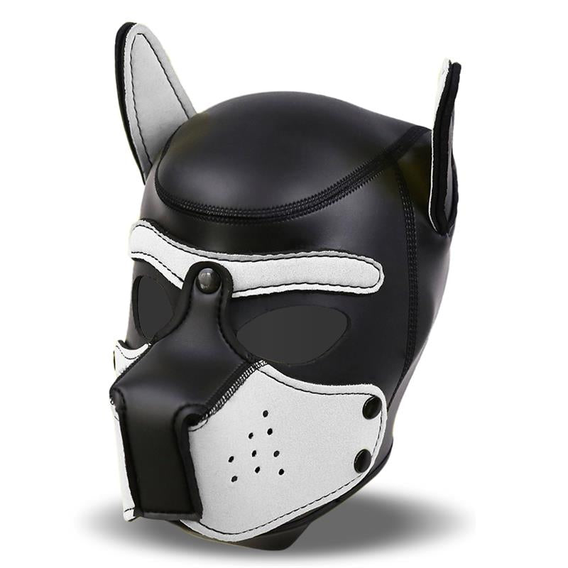 INTOYOU BDSM LINE HOUND MÁSCARA DE PERRO NEOPRENO HOCIDO EXTRAÍBLE NEGRO/BLANCO TALLA ÚNICA