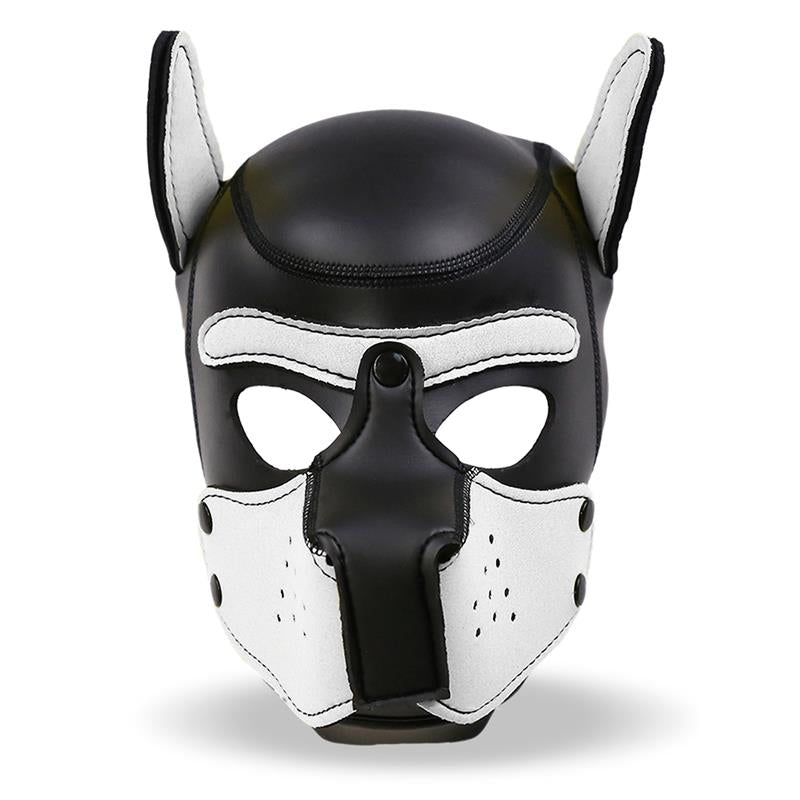 INTOYOU BDSM LINE HOUND MÁSCARA DE PERRO NEOPRENO HOCIDO EXTRAÍBLE NEGRO/BLANCO TALLA ÚNICA