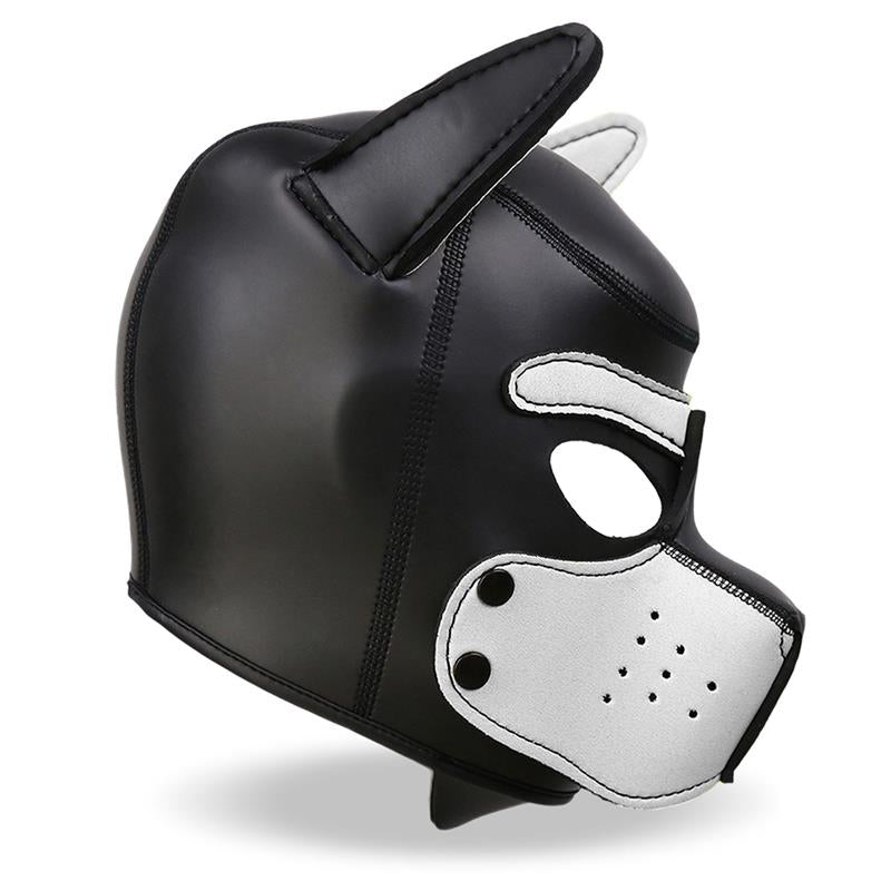 INTOYOU BDSM LINE HOUND MÁSCARA DE PERRO NEOPRENO HOCIDO EXTRAÍBLE NEGRO/BLANCO TALLA ÚNICA