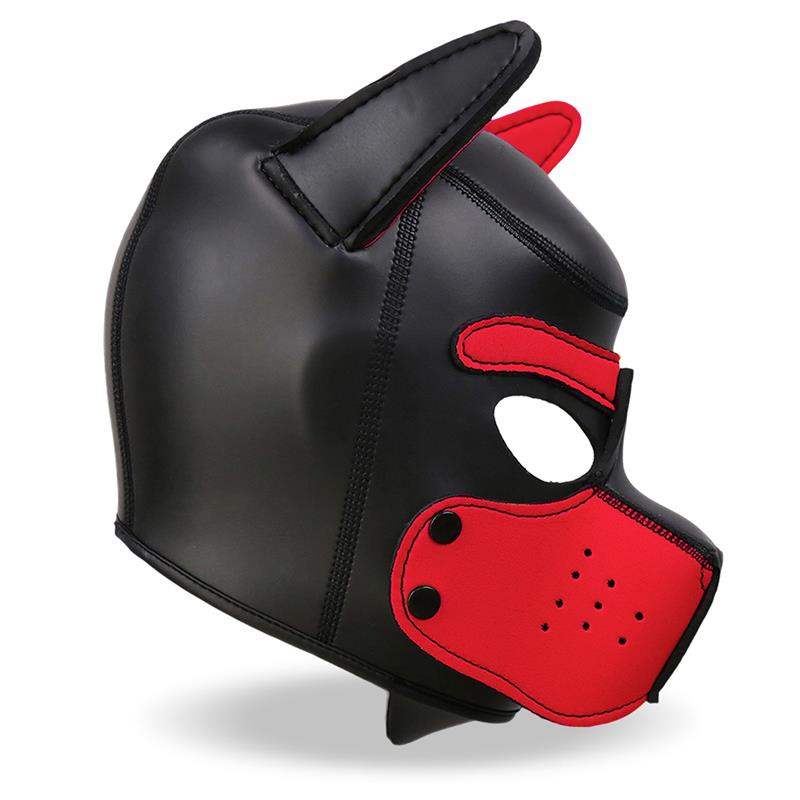 INTOYOU BDSM LINE HOUND MÁSCARA DE PERRO NEOPRENO HOCICO EXTRAÍBLE NEGRO/ROJO TALLA ÚNICA