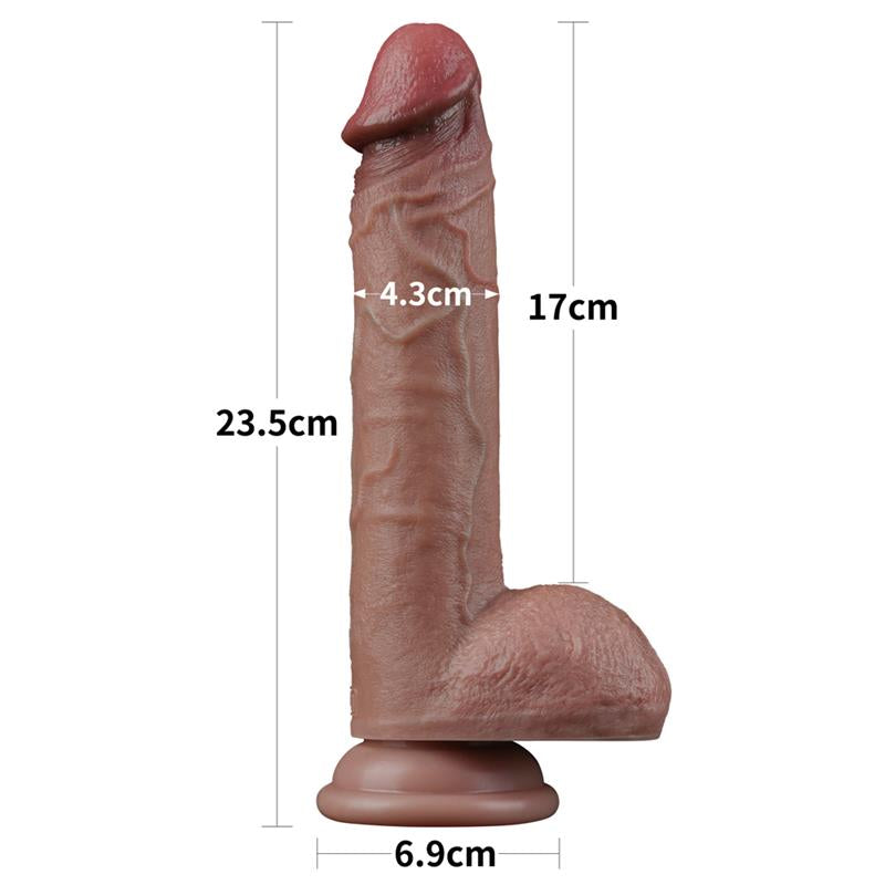 DILDO DUAL LAYER SILICONA 9" 23.5cm