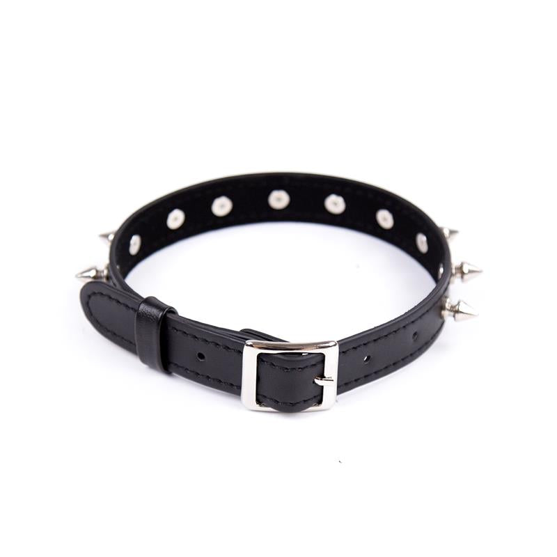 BDSM LINE Collar con Pinchos Ajustable 43 cm Negro