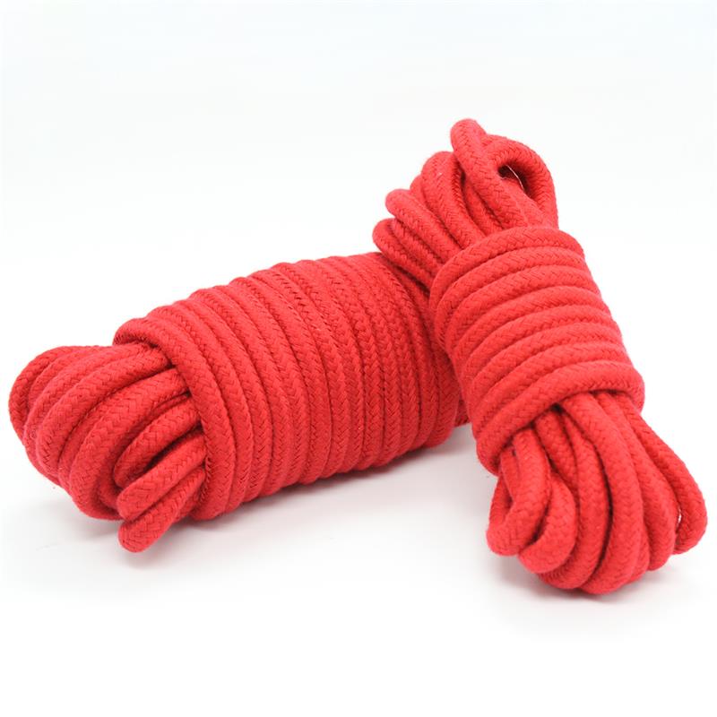 CUERDA DE BONDAGE BDSM DE ALGODÓN 10 METROS ROJO
