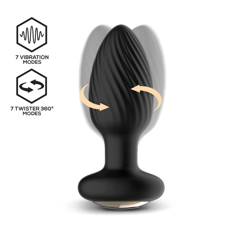 PLUG ANAL VIBRACIÓN, MOVIMIENTO TWISTER 360º Y CONTROL REMOTO