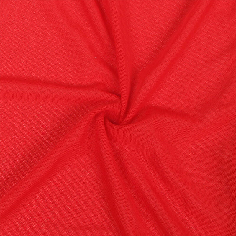 BATA TELA TRANSPARENTE DETALLE ENCAJE ROJO