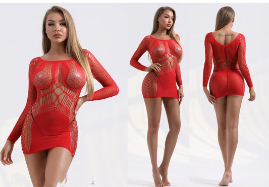 Vestido rojo malla