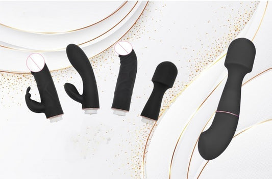 Vibrador con dildos intercambiables