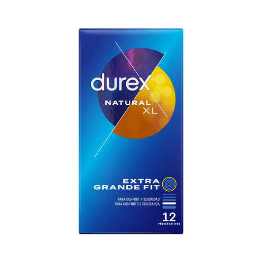 DUREX PRESERVATIVOS NATURAL XL 12 UNIDADES