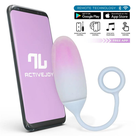 HUEVO CON APP SILICONA DOBLE CAPA AZUL/PÚRPURA