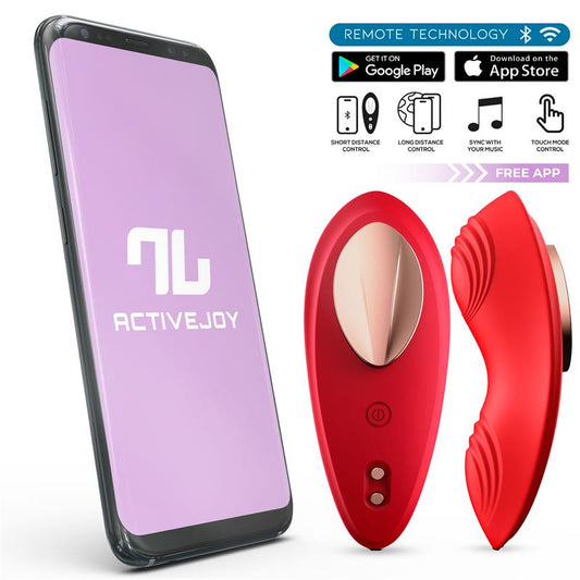 VIBRADOR DE BRAGUITA CON APP SILICONA ROJO