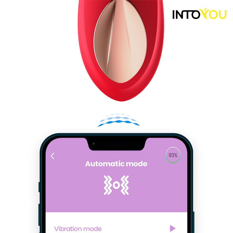 VIBRADOR DE BRAGUITA CON APP SILICONA ROJO
