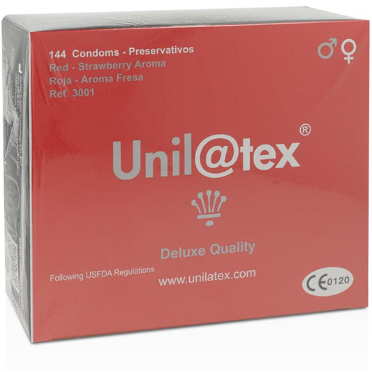 UNILATEX PRESERVATIVOS ROJO-FRESA 144 UNIDADES