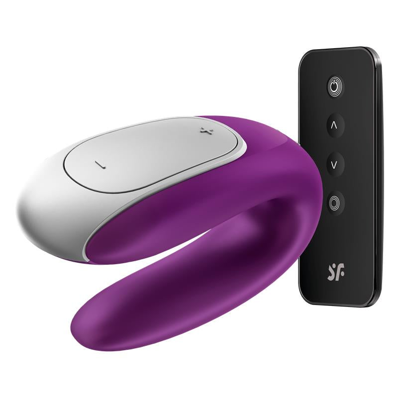 SATISFYER DOUBLE FUN VIBRADOR PARA PAREJAS CON APP Y CONTROL REMOTO VIOLETA