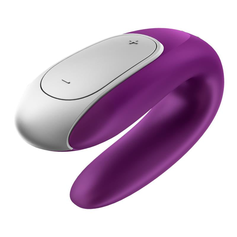 SATISFYER DOUBLE FUN VIBRADOR PARA PAREJAS CON APP Y CONTROL REMOTO VIOLETA