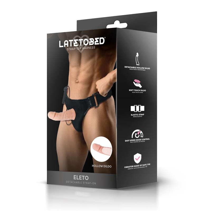 HARNESS COLLECTION LATETOBED ELETO ARNÉS CON DILDO HUECO DESMONTABLE, VIBRACIÓN Y CONTROL REMOTO