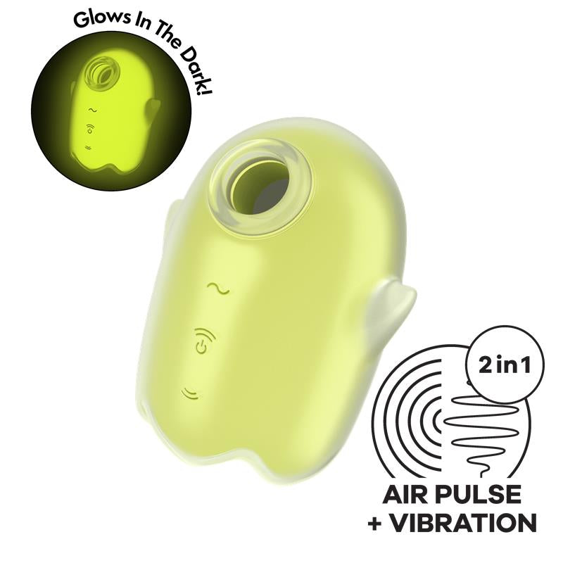 SATISFYER GLOWING GHOST SUCCIONADOR BRILLA EN LA OSCURIDAD AMARILLO