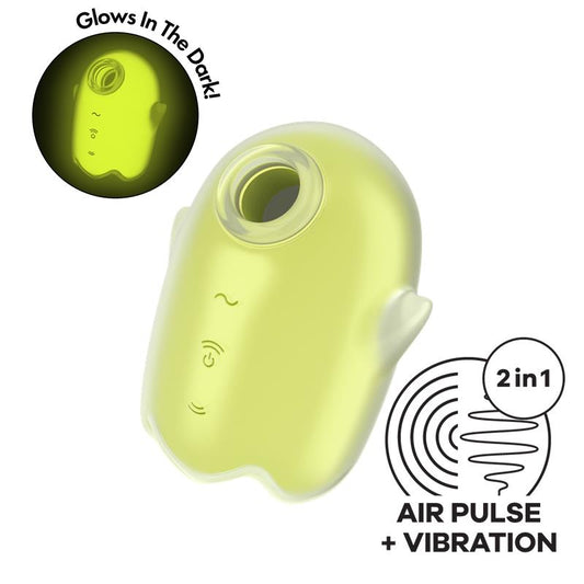 SATISFYER GLOWING GHOST SUCCIONADOR BRILLA EN LA OSCURIDAD AMARILLO
