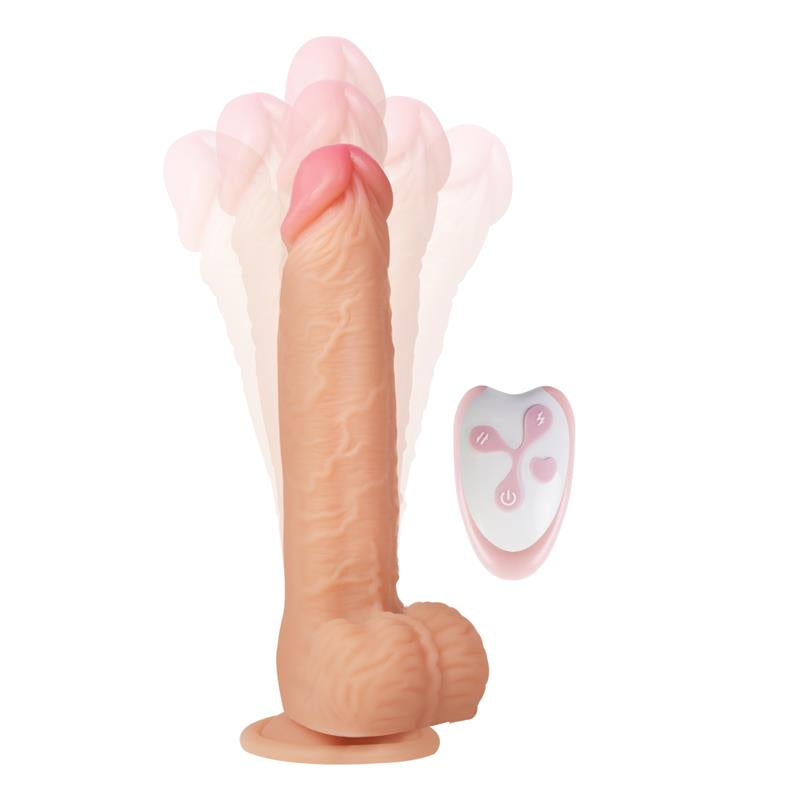 DILDO REALISTA VIBRACIÓN, MOVIMIENTO ONDULANTE, 360º Y TELESCÓPICO CONTROL REMOTO USB